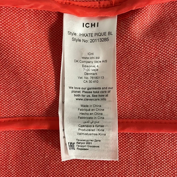 ICHI Kate One Button Blazer Size Small Orange Academia Casual - Picture 10 of 14